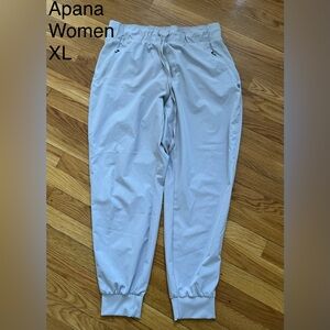 Apana Women Light Gray Track Joggers with Drawstring Waist